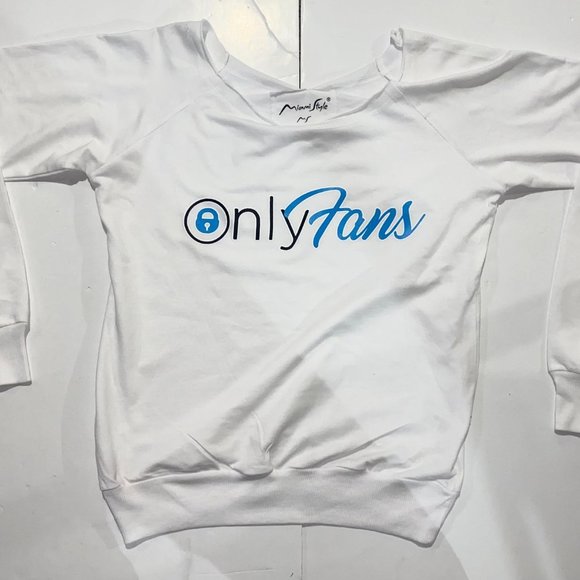 Women's Miami Style "Only Fans" Long Sleeve White Sweater- Size Medium- RARE - Picture 2 of 3